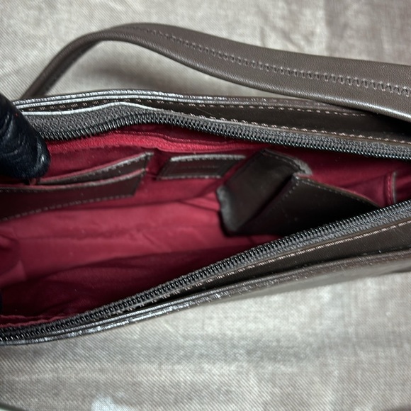 Cole Haan Structured Shoulder Dark Brown Leather Bag - Picture 9 of 13